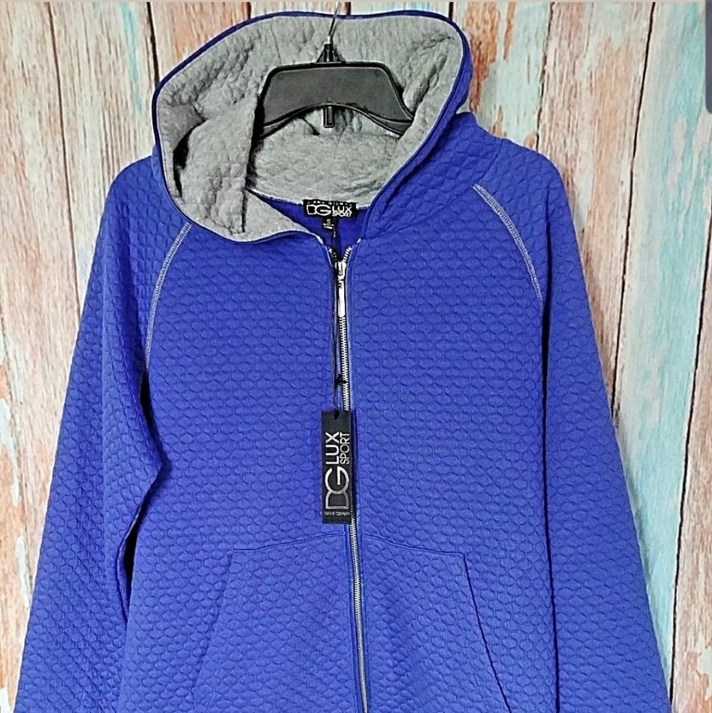 NWT Diane Gilman Lux Sport Quilted Jacket Hoodie S